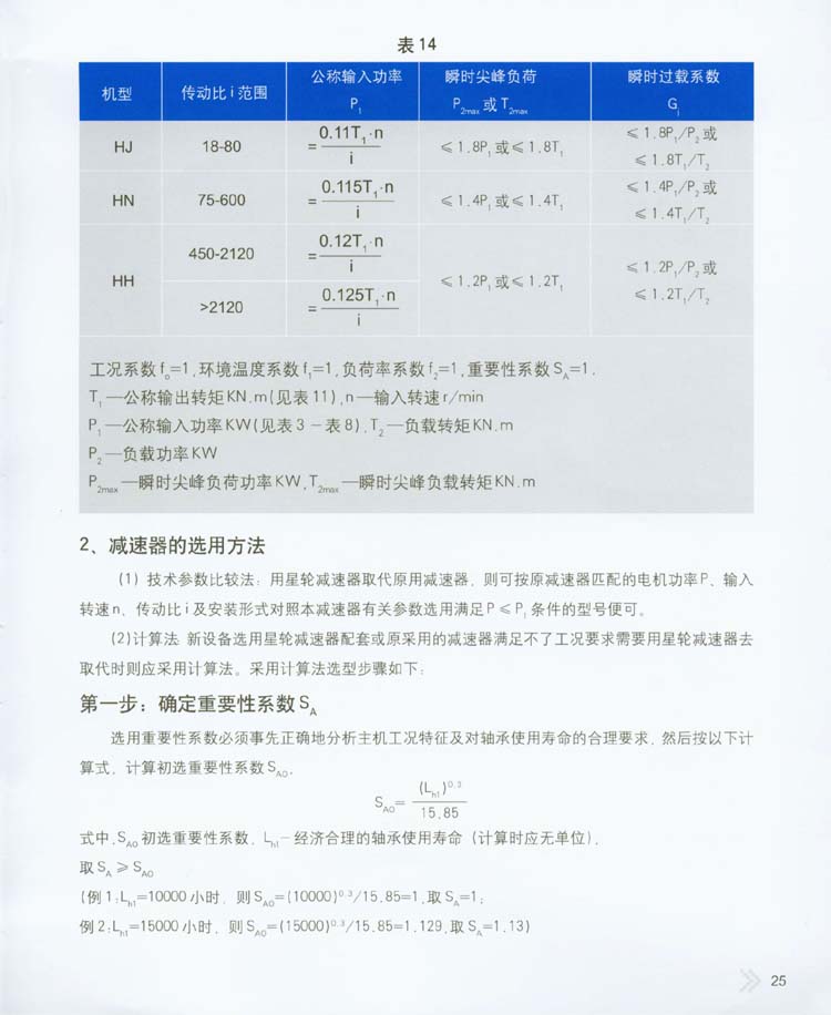 2004星輪減速器的選用